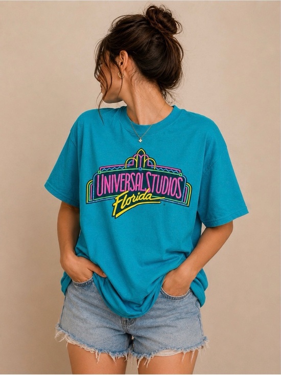 Vintage Tops - 🎢 Vintage Universal Studios Florida Graphic Tee – 90s Neon Logo